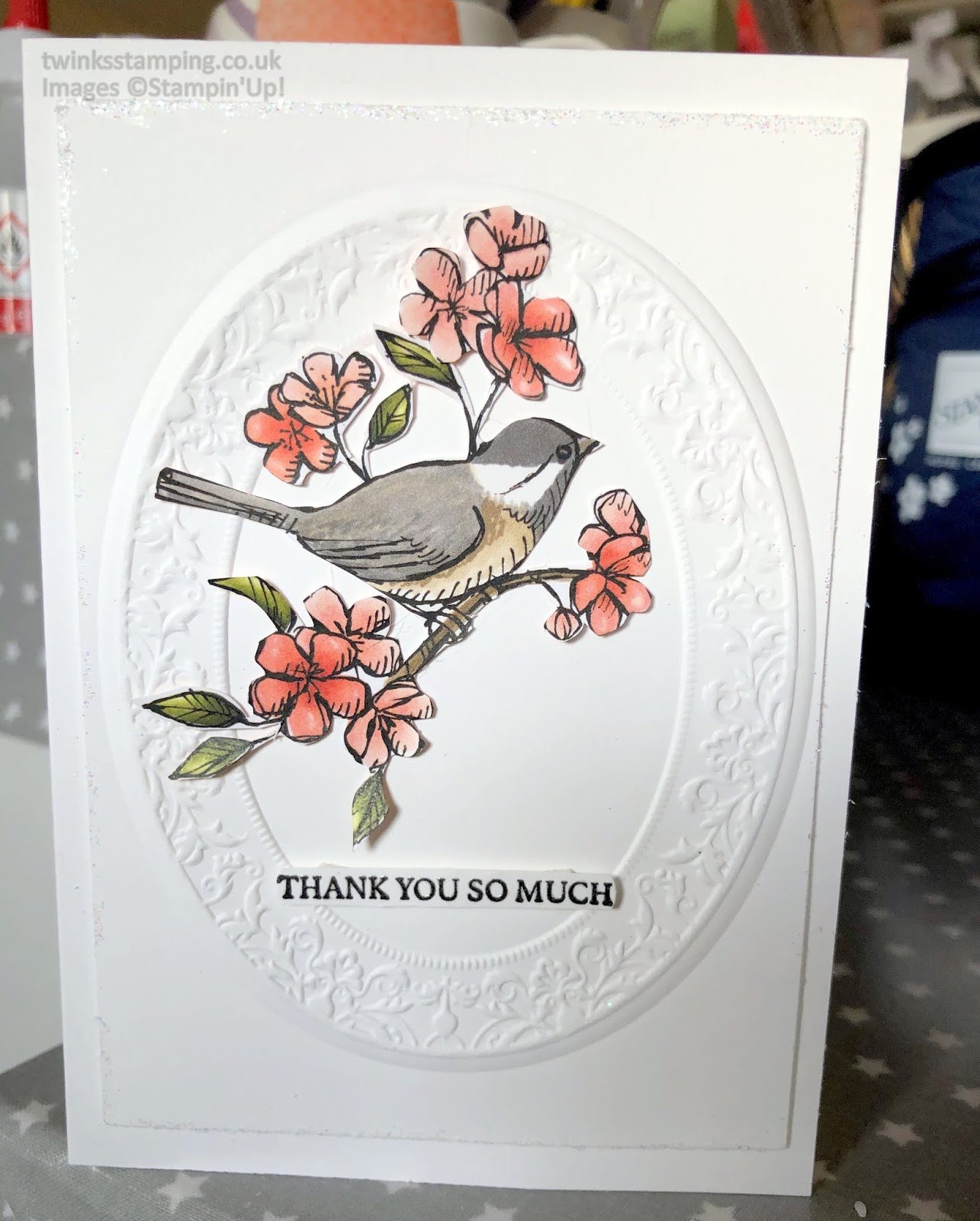 Thank you – Bird Ballad & Heirloom Embossing Folder